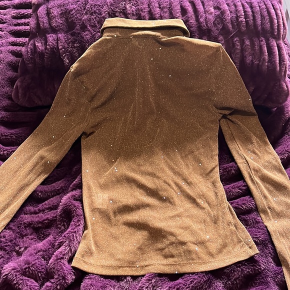 Friday Fever Princess Polly sparkly brown top extra small. - Picture 3 of 4